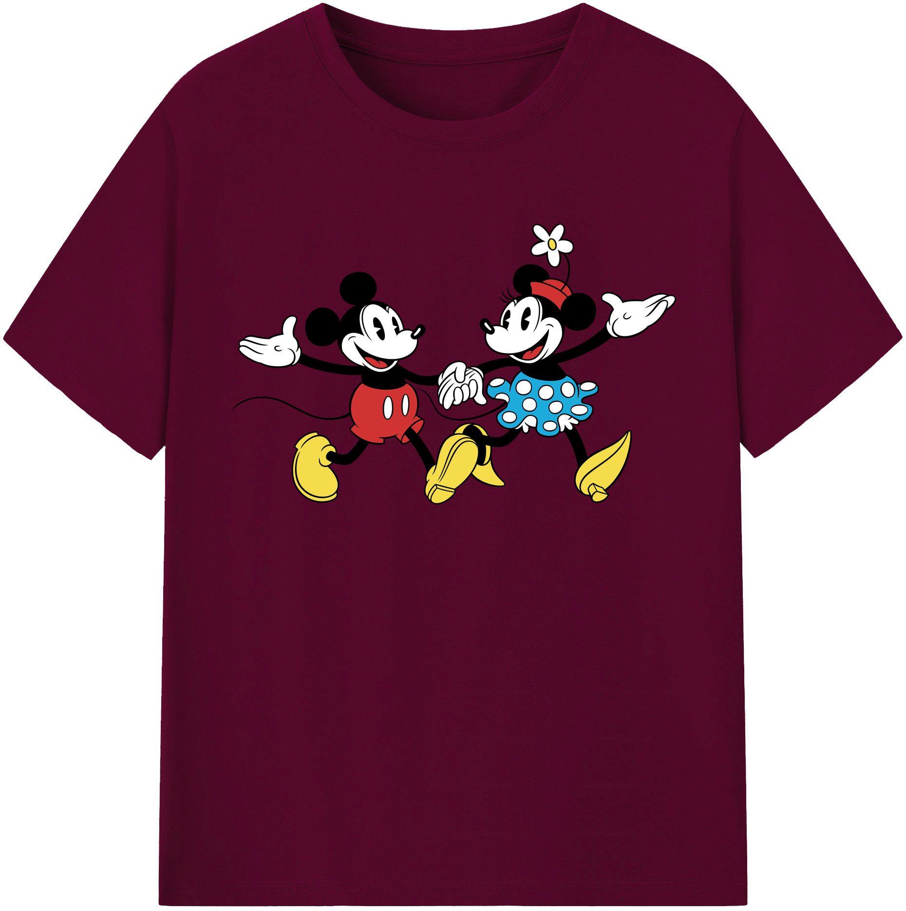（画像用） ミッキーマウス Mickey Mouse レディースカジュアルプリントTシャツ（綿100％）